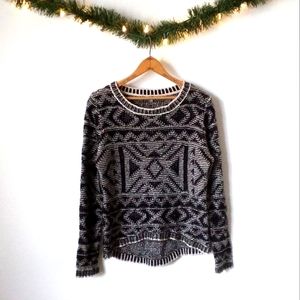 Black and White Fair Isle Sweater